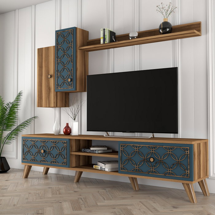 Hanah Home Unidad de TV Class S - Nogal y Calcedonia